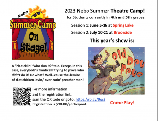 Nebo Summer Theatre Camp Flyer