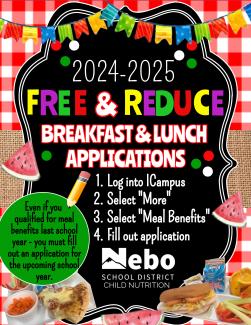 Free and Reduced Lunch Application is Open and Ready
